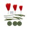 3-Piece Giant Artificial Flower Set – Red & Green Party Decor
